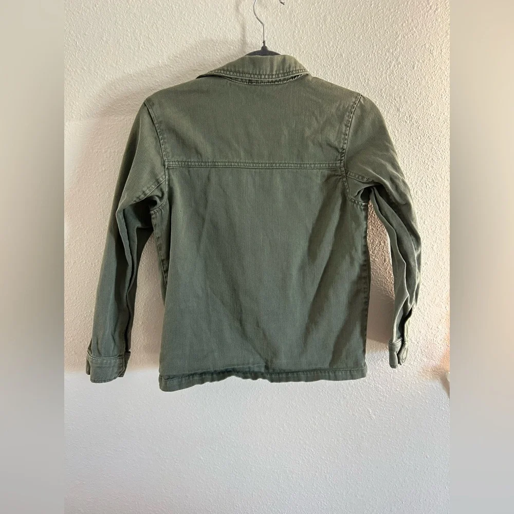 H&M Olive Green Canvas Shacket Girls Size 12